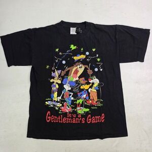 Vintage 1994‎ Wild Oats Looney Tunes Men's T-Shirt XL Bugs Bunny Daffy TAZ Golf